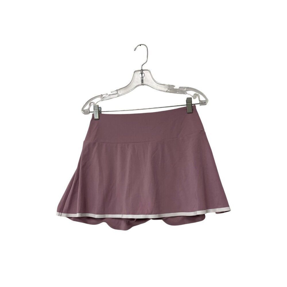 Oysho Womens Piping Skirt Medium Mauve White Sport Athletic Skort 1061/222 NWT